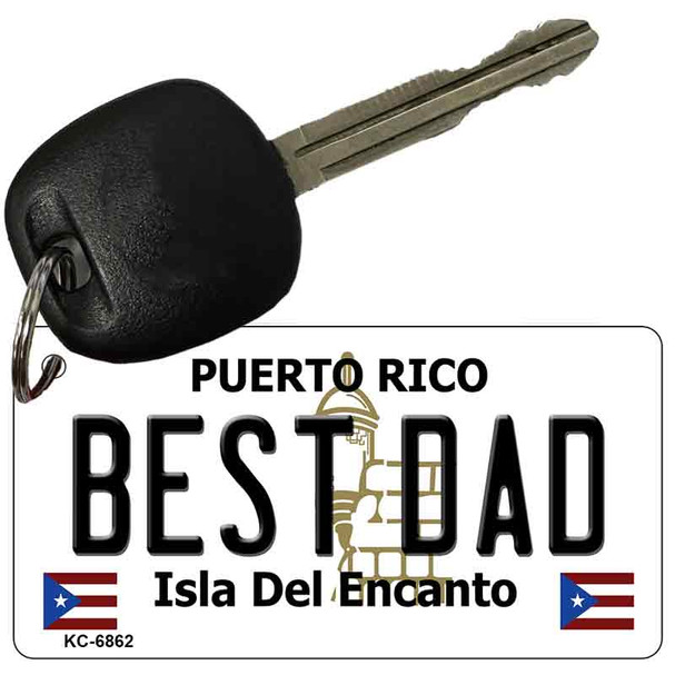 Best Dad Puerto Rico Flag Novelty Aluminum Key Chain KC-6862