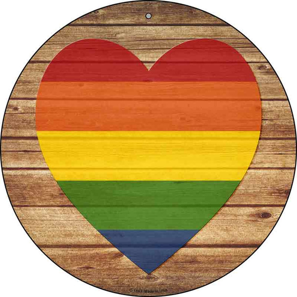 Heart Rainbow Novelty Metal Circle Sign