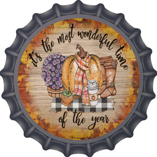 Wonderful Time Of Year Novelty Metal Bottle Cap Sign