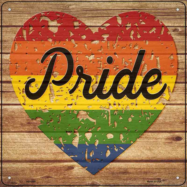 Pride Distressed Rainbow Novelty Metal Square Sign