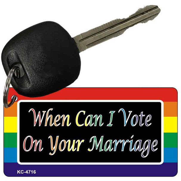 Can I Vote Rainbow Designs Novelty Aluminum Key Chain KC-4716