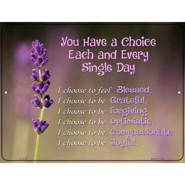 Choice Every Day Metal Novelty Parking Sign