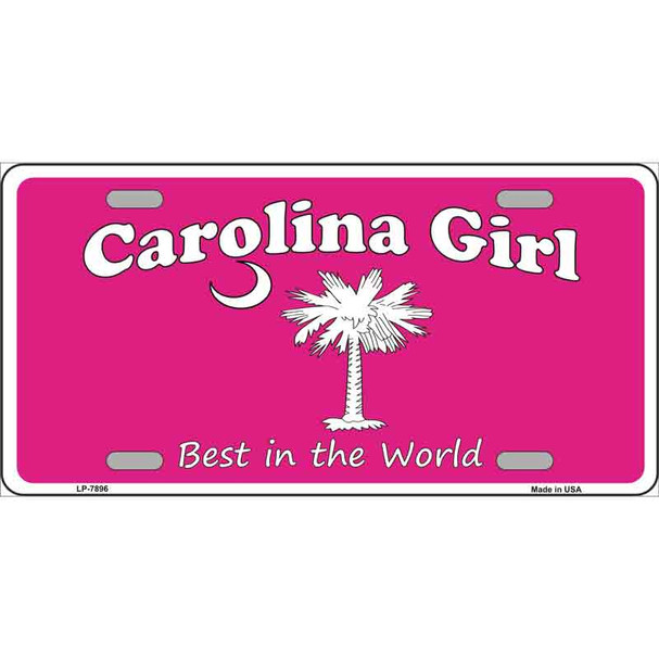 Carolina Girl Pink Novelty Metal License Plate