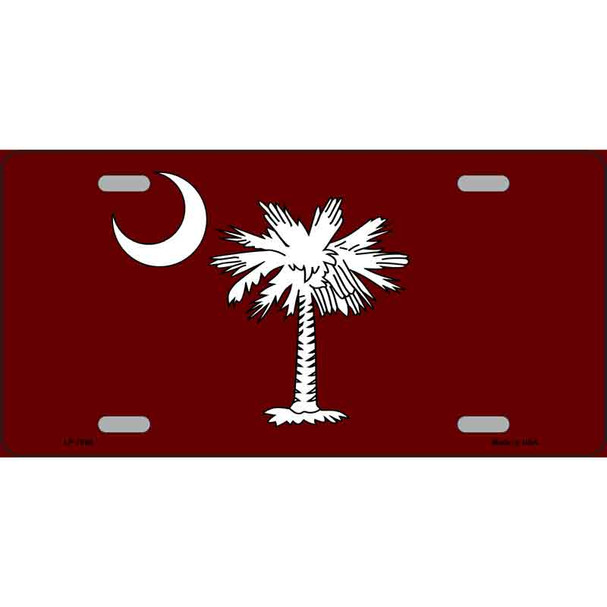 South Carolina Flag Burgundy Novelty Metal License Plate