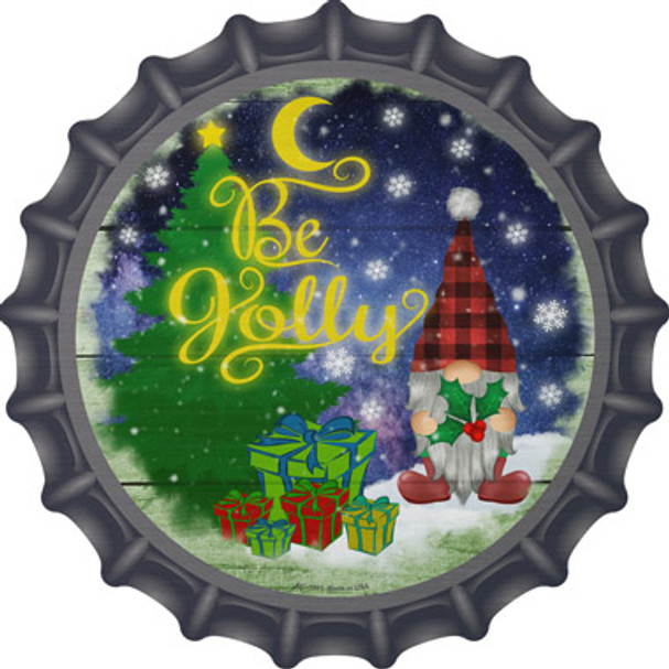 Be Jolly Gnome Novelty Metal Bottle Cap Sign