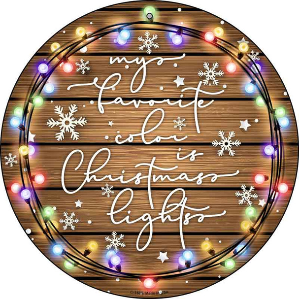 Christmas Lights Novelty Metal Circle Sign