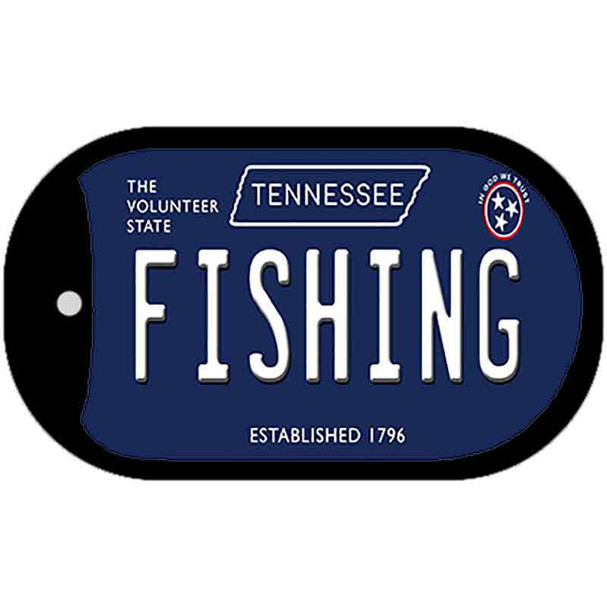 Fishing Tennessee Blue Novelty Metal Dog Tag Necklace