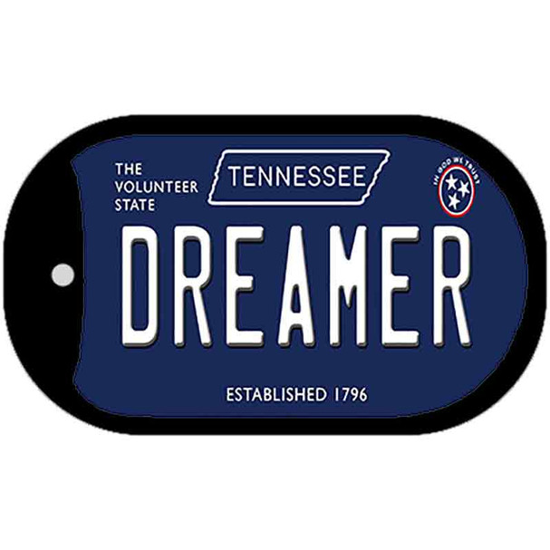 Dreamer Tennessee Blue Novelty Metal Dog Tag Necklace