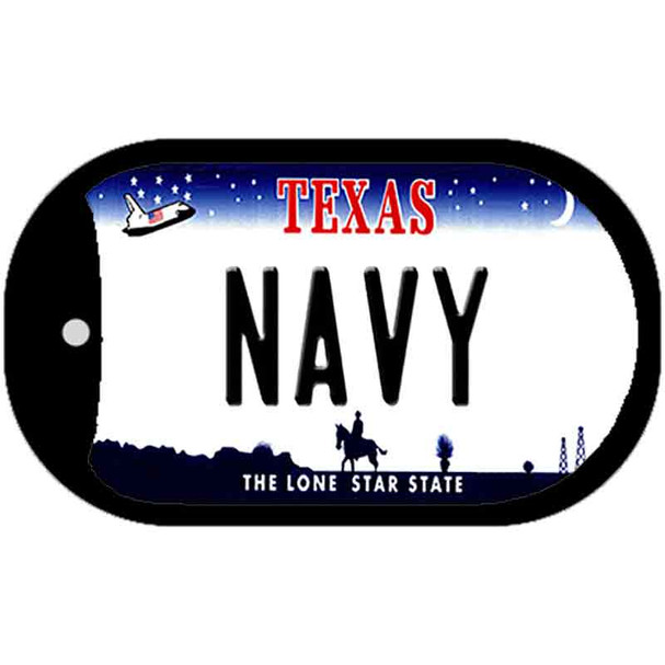 Texas Navy Novelty Metal Dog Tag Necklace