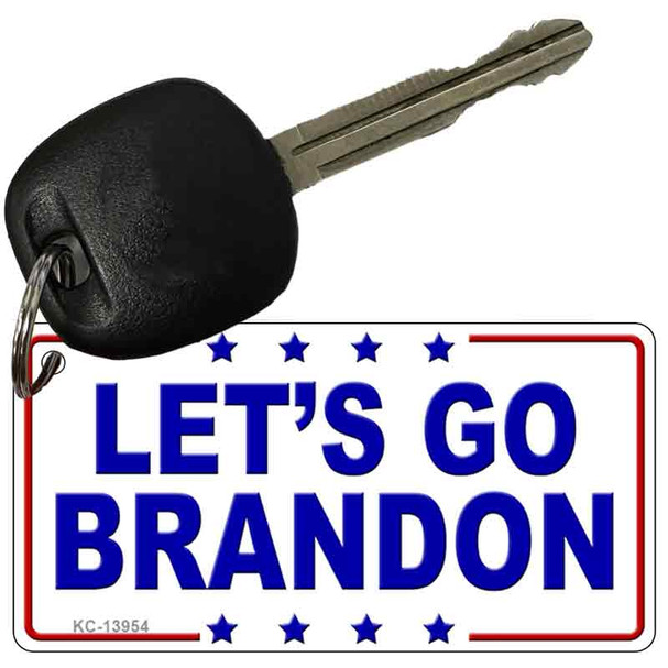 Lets Go Brandon Stars Novelty Metal Key Chain