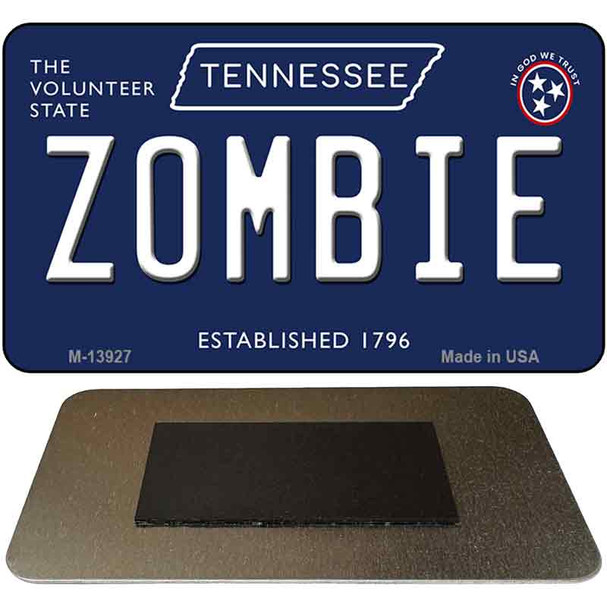Zombie Tennessee Blue Novelty Metal Magnet
