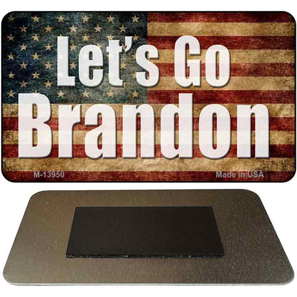 Lets Go Brandon US Flag Novelty Metal Magnet