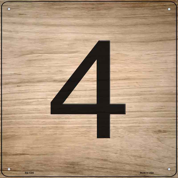 4 Number Tiles Novelty Metal Square Sign