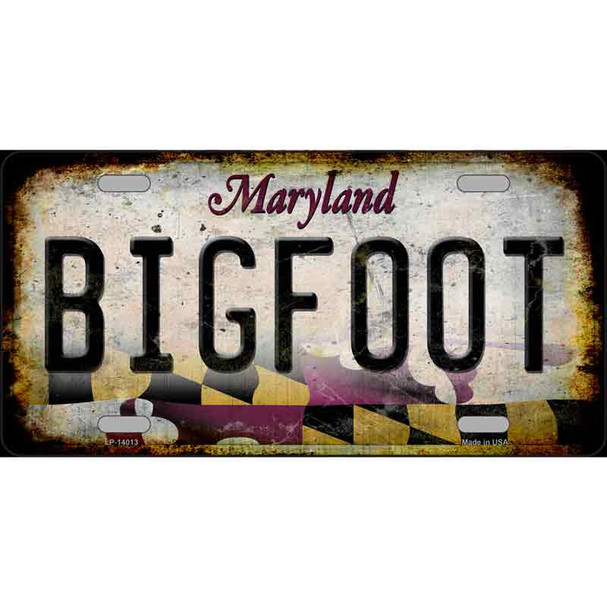 Bigfoot Maryland Novelty Metal License Plate Tag