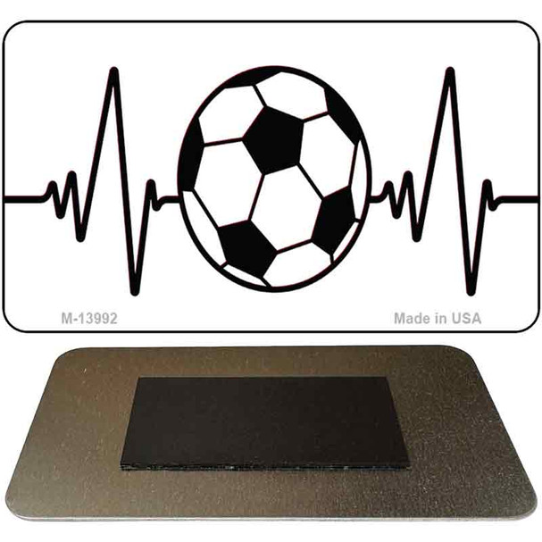 Soccer Heart Beat Novelty Metal Magnet