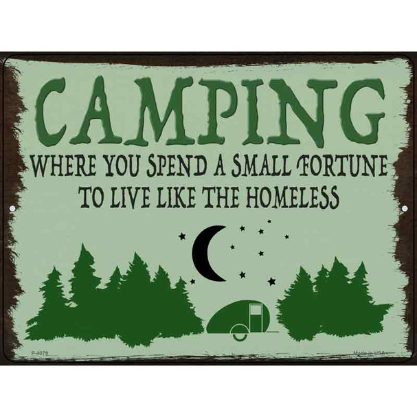 Camping Forest Novelty Metal Parking Sign