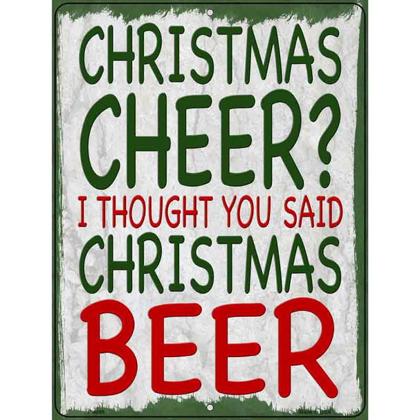 Christmas Beer Novelty Metal Parking Sign