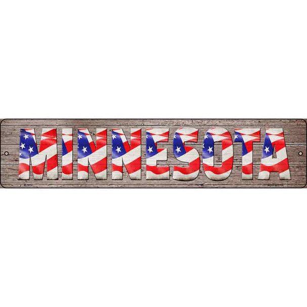 Minnesota USA Flag Lettering Novelty Metal Street Sign