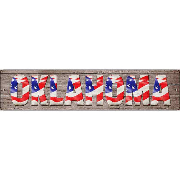 Oklahoma USA Flag Lettering Novelty Metal Street Sign