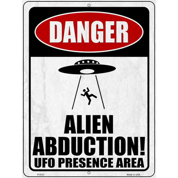 Alien Abduction Person Novelty Metal Parking Sign