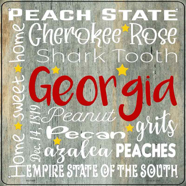 Georgia Motto Novelty Metal Square Sign