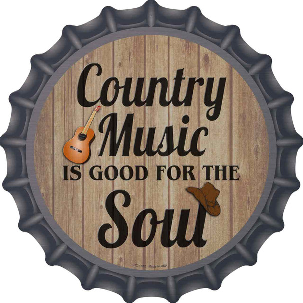 Country Music Soul Novelty Metal Bottle Cap Sign