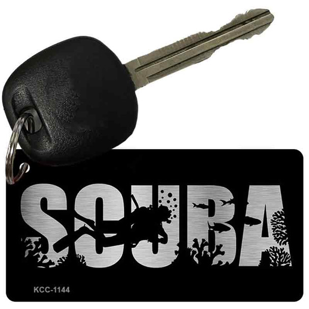 Scuba Brushed Chrome Effect Novelty Metal Key Chain