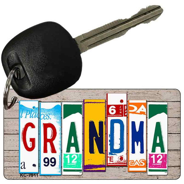 Grandma Wood Cut Letter Novelty Aluminum Key Chain KC-7911