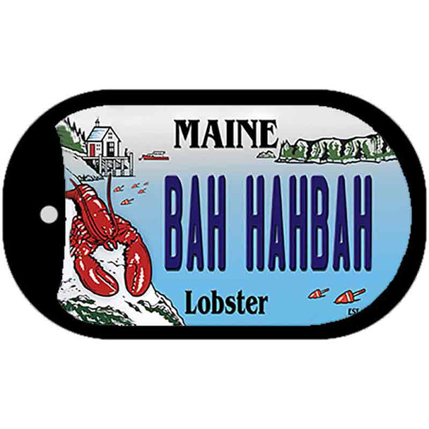 Bah Hahbah Maine Lobster Novelty Metal Dog Tag Necklace