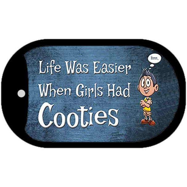 When Girls Had Cooties Novelty Metal Dog Tag Necklace
