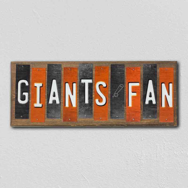 Giants Fan Team Colors Baseball Fun Strips Novelty Wood Sign WS-611