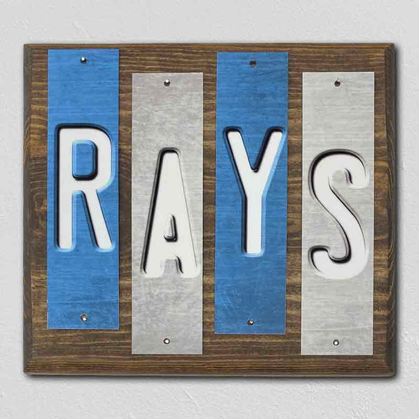 Rays Team Colors Baseball Fun Strips Novelty Wood Sign WS-626