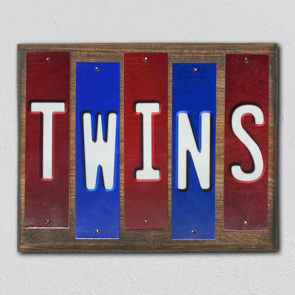 Twins Team Colors Baseball Fun Strips Novelty Wood Sign WS-632