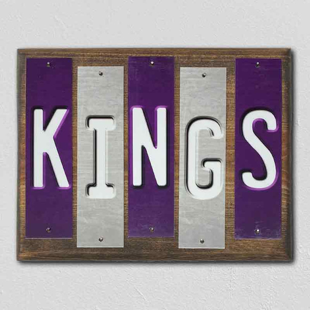Kings Team Colors Basketball Fun Strips Novelty Wood Sign WS-678