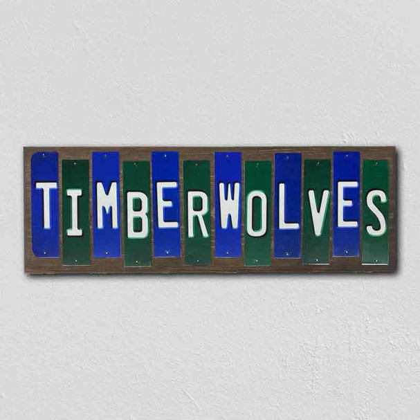 Timberwolves Team Colors Basketball Fun Strips Novelty Wood Sign WS-696