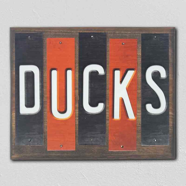 Ducks Team Colors Hockey Fun Strips Novelty Wood Sign WS-844