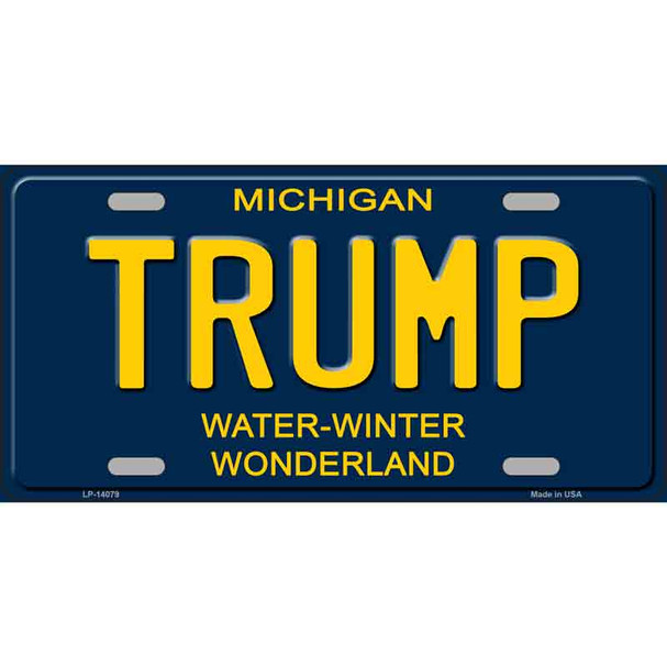 Trump Michigan Blue Novelty License Plate