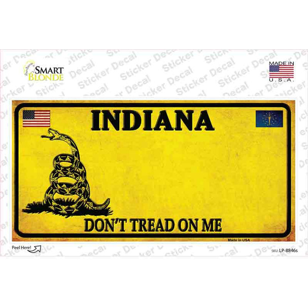 Indiana Dont Tread On Me Novelty Sticker Decal