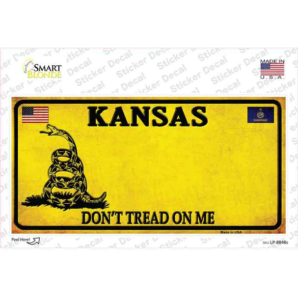 Kansas Dont Tread On Me Novelty Sticker Decal