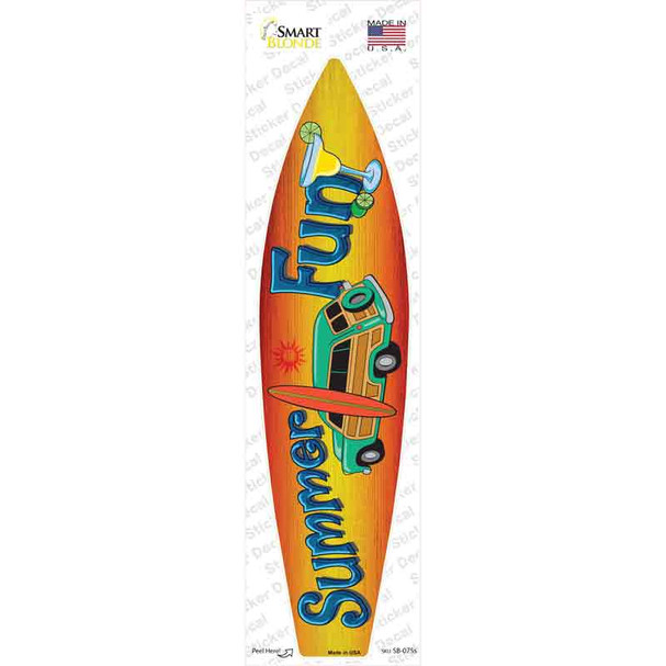 Summer Fun Novelty Surfboard Sticker Decal