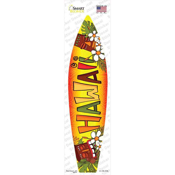 Hawaii With Tikis Novelty Surfboard Sticker Decal