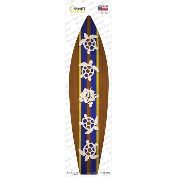 Turtles And Flower Novelty Surfboard Sticker Decal