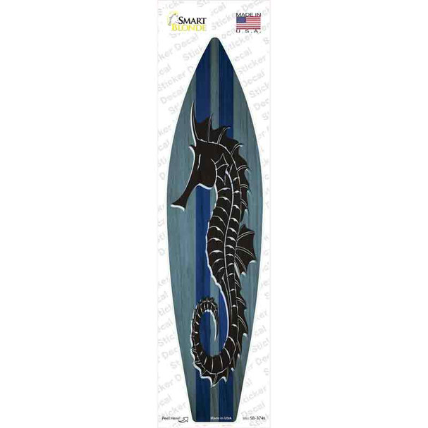 Seahorse Blue Striped Novelty Surfboard Sticker Decal