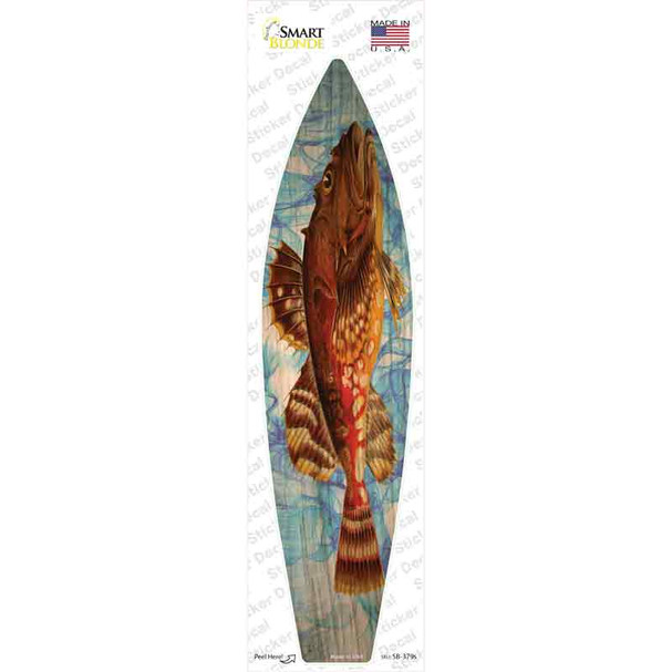 Orange Fish Novelty Surfboard Sticker Decal