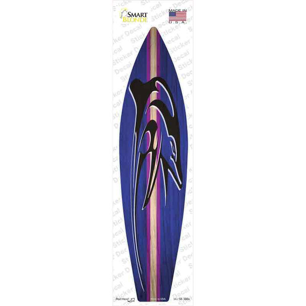 Dolphin Purple Striped Novelty Surfboard Sticker Decal