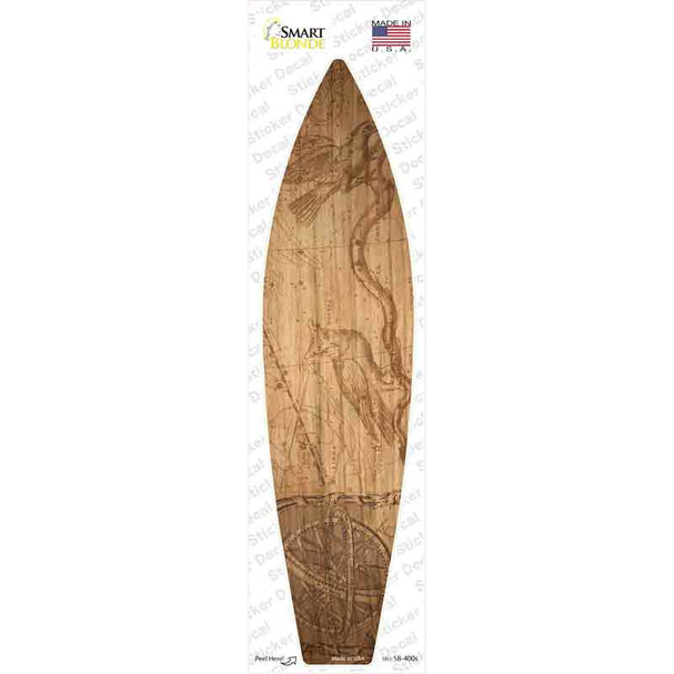 Map Drawing With Birds Novelty Surfboard Sticker Decal