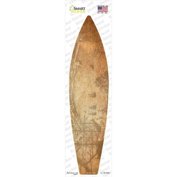 Vintage Map With Sea Novelty Surfboard Sticker Decal