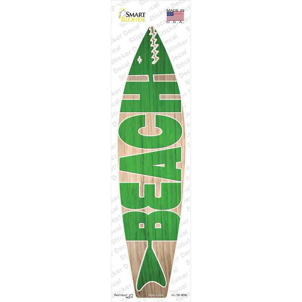 Green Beach Novelty Surfboard Sticker Decal