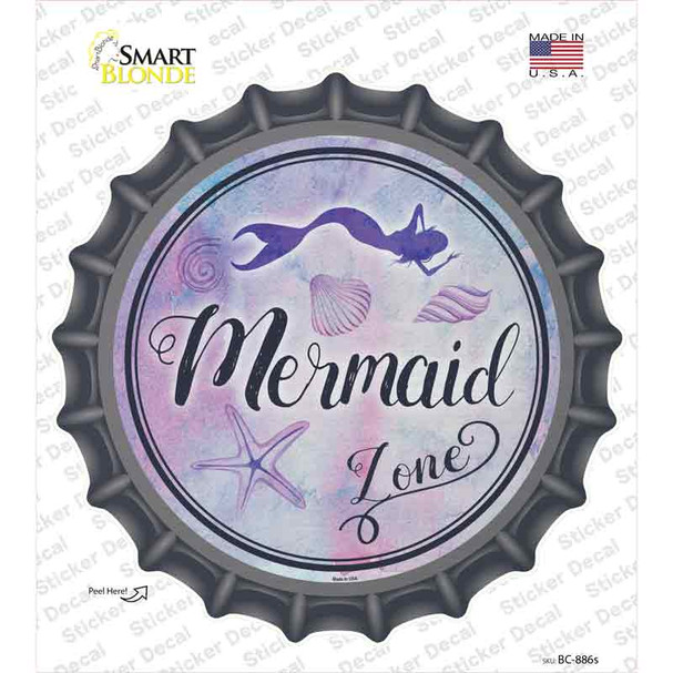 Mermaid Zone Novelty Bottle Cap Sticker Decal