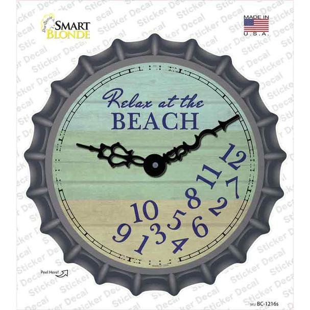 Relax At The Beach Novelty Bottle Cap Sticker Decal